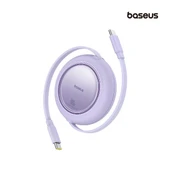 Baseus Free2Pull Mini Geri Çekilebilir Şarj Kablosu USB-Cden USB-Cye 100W 2m - Mor - 1