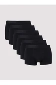Erkek Siyah 6'lı Premium Likralı Boxer - 1