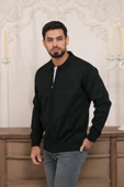 Polo Yaka Fermuar Kapamalı Klasik Kesim Astarlı Çelik Örgü Hırka - 3