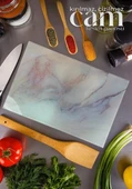 Cam Kesme Tahtası 20X30 Cam Kesme Tablası Kahve Sunumluk Supreme Mermer Görünümlü - 1
