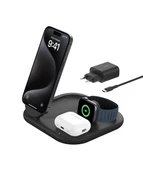 Qi2 15W ile 3ü 1 Manyetik Katlanabilir Kablosuz Şarj Cihazı- Siyah - 1