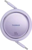Baseus Free2Draw Mini Makaralı 1m. USB-C Şarj Kablosu 100W - Mor - 1