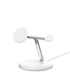 Belkin Qi2 15W 3in1 Magsafe Kablosuz Şarj Standı - Beyaz - 1
