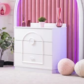 Şifonyer, Dolunay 3 Çekmeceli Şifonyer - Beyaz - 1