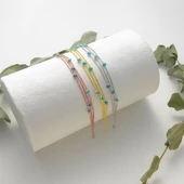 925 ayar gümüş mavi göz 3 sıra zincirli bileklik - 2