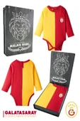 Galatasaray Orijinal Lisanslı Uzun Kol Bebek Body Zıbın Hediyelik Ahşap Kutulu - 1
