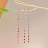 925 ayar gümüş kırmızı renk geçişli küpe - 4