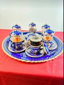 6lı bakır fincan takımı ve lokumluk tepsi - 1