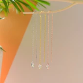 925 ayar gümüş mekik taş sallantılı küpe thumbnail 3