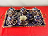 6lı bakır fincan takımı ve lokumluk kare tepsili - 1