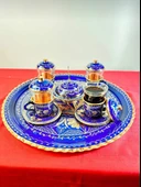 4lü bakır fincan takımı ve lokumluk tepsi - 1