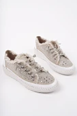 Muggo VİENNA Bağcıklı Taşlı Kadın Günlük Denim Sneaker Spor Ayakkabı - 3