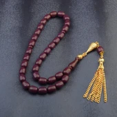 Kapsül Kesim 11x9 mm Sıkma Kehribar Alpaka Püsküllü Tesbih thumbnail 2