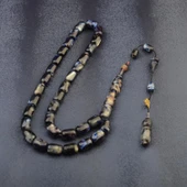 Sistem Püsküllü 12x8 mm Halka İmameli Usta İmzalı Sıkma Kehribar Tesbih thumbnail 2