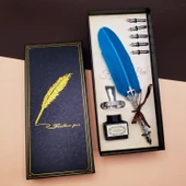 Mürekkepli Divit Hokka Kalem Seti Mavi - 1