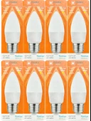 (8 Adet) Osaka 7W (50W) 3000K (Sarı) E27 Duylu (Kalın Duy) Mum Led Ampul - 1
