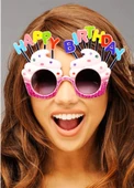 Nessiworld   Happy Birthday Yazılı Pembe Fuşya Renk Parti Gözlüğü 12x7 cm thumbnail 1
