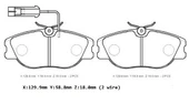 ALFA ROMEO 155- 93/97; ÖN FREN BALATASI (2 KABLOLU)(DİSK) (129.9x58.8x18)(BRAMAX) - 2