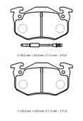 CITROEN XSARA- 98/00; ARKA FREN BALATASI (2 KABLOLU)(DİSK) (105X54,9X11)(BRAMAX) - 3