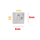 Metal Çinko Masa Bağlantı Sacı Düz 8 x 8 cm Mobilya Yemek Masası Ayak Bağlama Saçı Aparat 4 Adet - 3