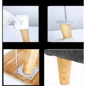 Metal Çinko Masa Bağlantı Sacı Düz 8 x 8 cm Mobilya Yemek Masası Ayak Bağlama Saçı Aparat 4 Adet - 6