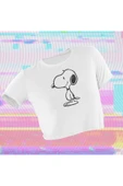 playbackmoda Crop-top Snoopy Baskılı Yarım Tişört thumbnail 1
