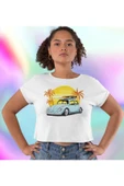 playbackmoda Crop-top Wolksvagen Beetle Baskılı Yarım Tişört thumbnail 1
