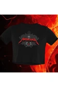 playbackmoda Crop-top Metallica Baskılı Yarım Tişört thumbnail 1