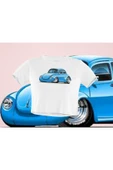 playbackmoda Crop-top Mavi Wolksvagen Beetle Baskılı Yarım Tişört thumbnail 1
