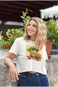 playbackmoda Crop-top Wolksvagen T1 Summer Baskılı Yarım Tişört thumbnail 2