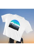 playbackmoda Crop-top Doğa Yürüyüş Baskılı Yarım Tişört thumbnail 1