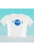 playbackmoda Crop-top Hard Rock Kafe Baskılı Yarım Tişört thumbnail 1