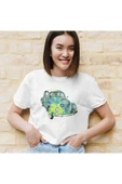 playbackmoda Crop-top Çiçekli Wolksvagen Beetle Baskılı Yarım Tişört - 2