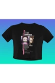 playbackmoda Akiki Tasarım, Nezuko Kamado, Anime - Manga, Siyah Crop (yarım Tişört) , S Beden thumbnail 1