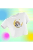playbackmoda Crop-top Kafadar Ayılar Baskılı Yarım Tişört - 1