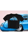playbackmoda Crop-top Mavi Wolksvagen Beetle Baskılı Yarım Tişört thumbnail 1