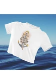 playbackmoda Crop-top Denizci Çapa Baskılı Yarım Tişört thumbnail 2