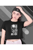 playbackmoda Crop-top Acdc Baskılı Yarım Tişört thumbnail 2
