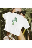 playbackmoda Crop-top Ilustrasyon Doğa Kadın Baskılı Yarım Tişört thumbnail 1