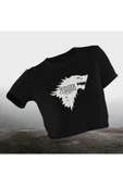 playbackmoda Crop-top Dizi Fim Game Of Thrones Baskılı Yarım Tişört thumbnail 1