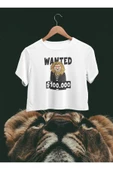 playbackmoda Crop-top Wanted Aslan Baskılı Yarım Tişört thumbnail 1