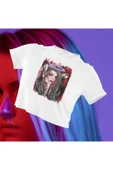 playbackmoda Crop Top Ilustrasyon Kadın Baskılı Yarım Tişört thumbnail 1