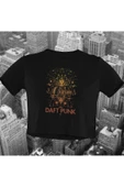 playbackmoda Crop-top Daft Punk Baskılı Yarım Tişört - 1