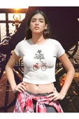 playbackmoda Crop-top Bisiklet Baskılı Yarım Tişört thumbnail 2