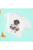 playbackmoda Crop-top Ilustrasyon Kadın Baskılı Yarım Tişört thumbnail 1