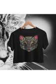 playbackmoda Crop-top Renkli Kedi Baskılı Yarım Tişört thumbnail 1