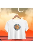 playbackmoda Crop-top Güneş Ve Ay Baskılı Yarım Tişört thumbnail 2