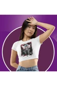 playbackmoda Crop-top Ilustrasyon Kadın Baskılı Yarım Tişört thumbnail 2