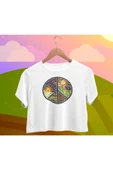playbackmoda Crop-top Güneş Ve Ay Baskılı Yarım Tişört - 1