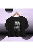 playbackmoda Crop-top Asi Kurukafa Baskılı Yarım Tişört thumbnail 1